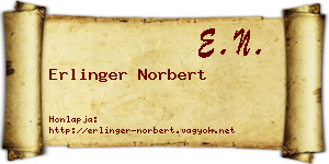 Erlinger Norbert névjegykártya